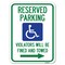 Signmission Reserved Parking Violators Will Fined & Towed Heavy-Gauge Alum Parking Sign, 18" x 24", A-1824-22997 A-1824-22997 - alternate 1